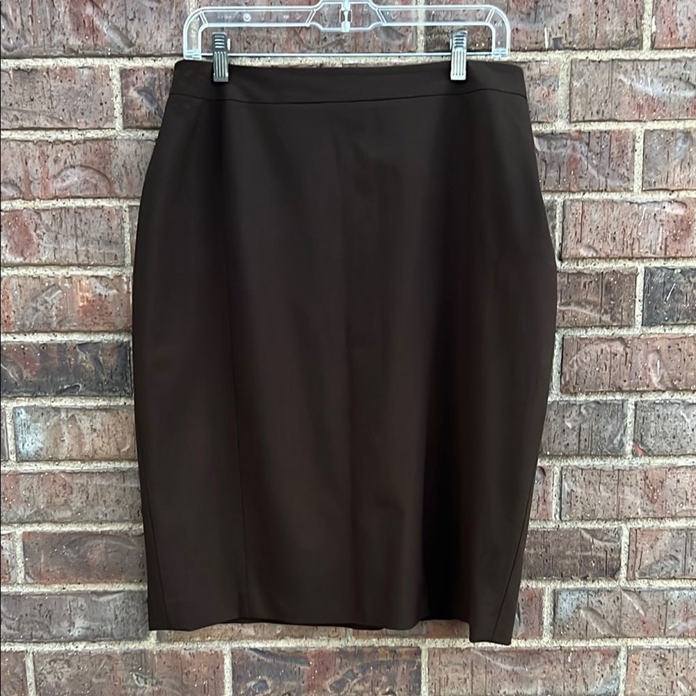 Lafayette 148 New York Brown Business Professional Pencil Skirt Career Size 18